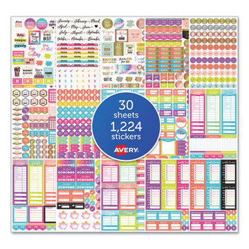 Avery® Budgeting Planner Stickers, Budget Theme, Assorted Colors, 1,224-pack freeshipping - TVN Wholesale